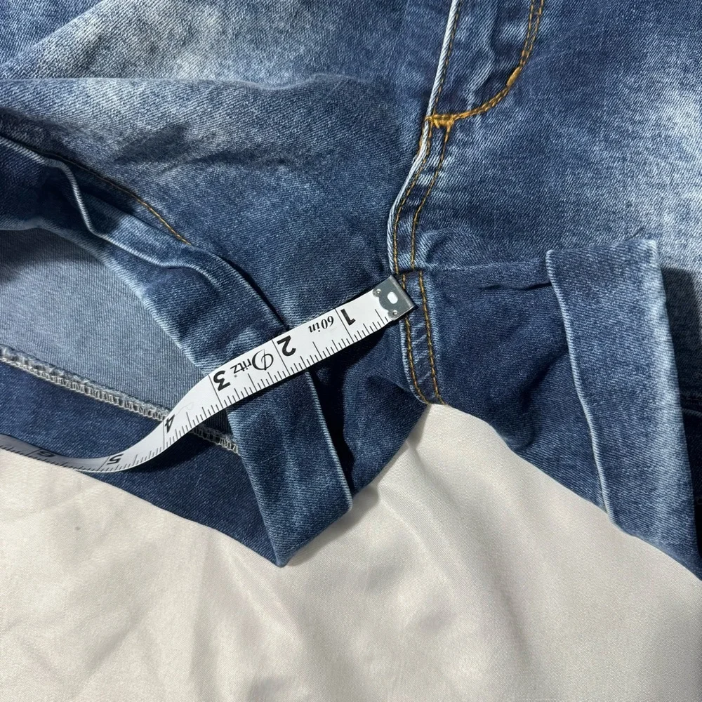 Yellow Beetle Denim Shorts w/ Striped Suspenders | Size 29 Y2K Retro Streetwear - Picture 10 of 11